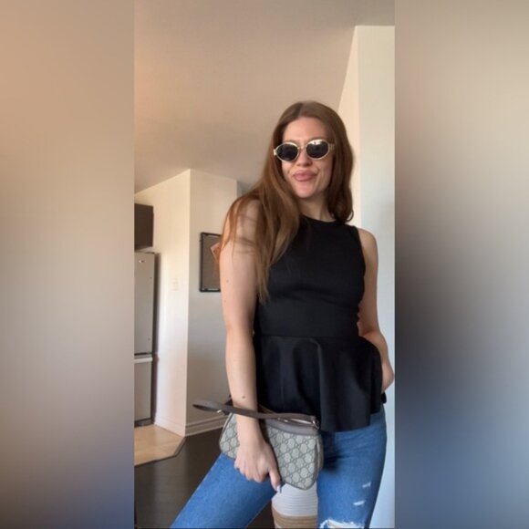 Peplum black sleeveless top - Picture 8 of 8